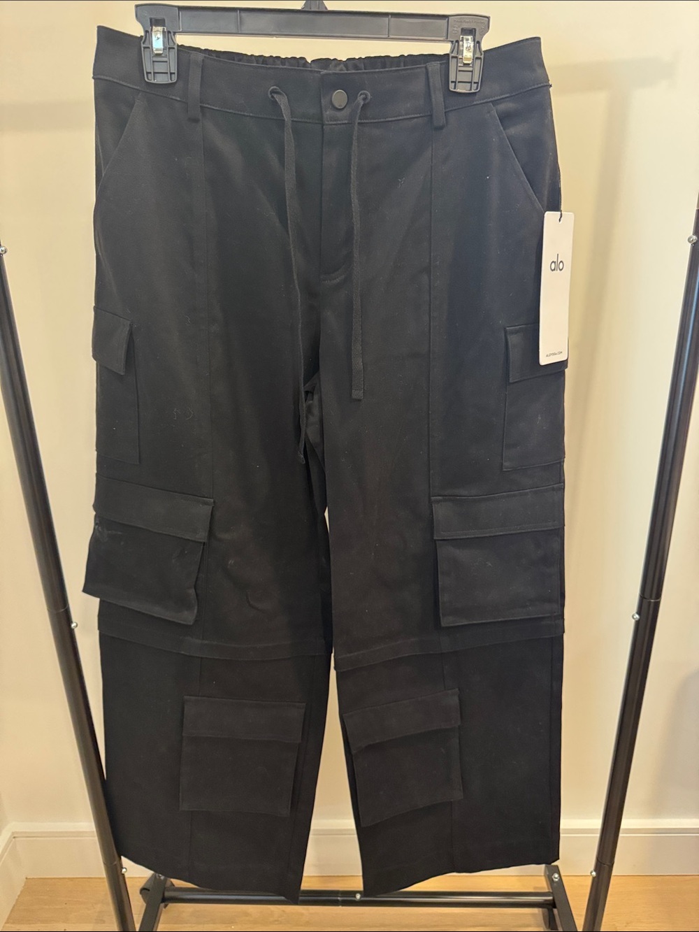 ALO Yoga Black Wide-Leg Cargo Jumpsuit Pants